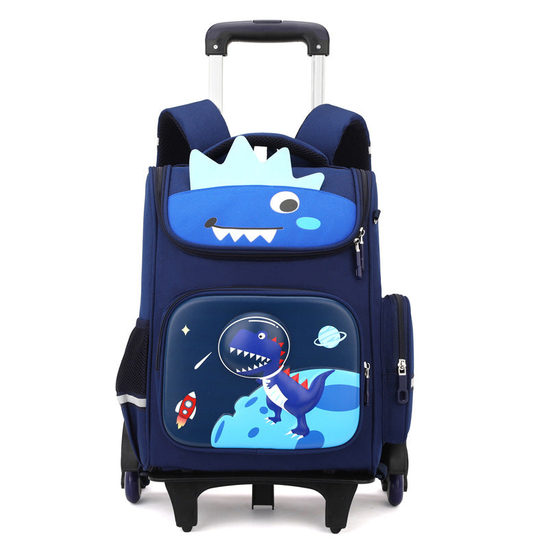 A Wholesale of 2024 new primary school school student backpacks, girls and children's suitcase, boys detachable drag cartoon