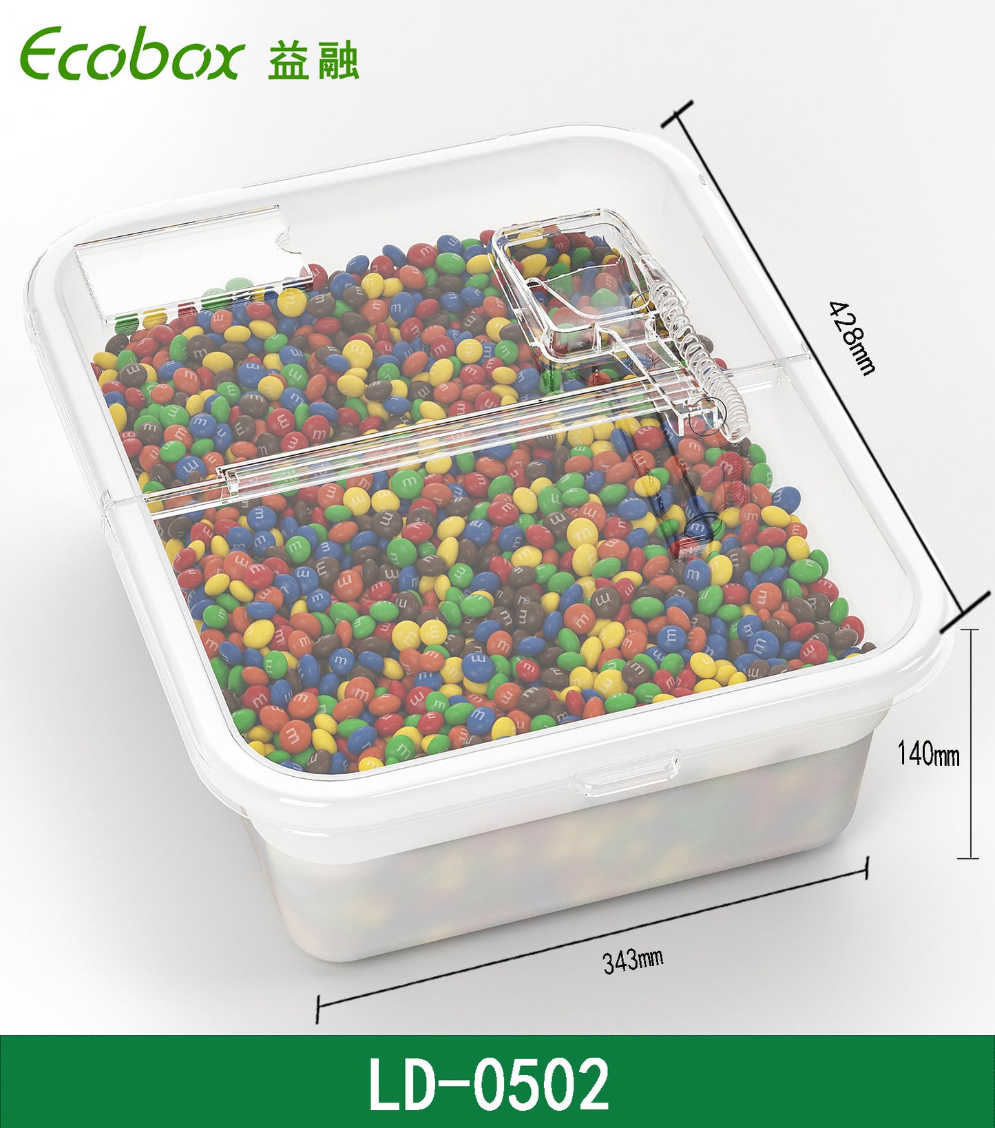 A Supermarket display box Household square storage box Inner support storage box Multi-style gravity box with lid Thickened transparent plastic