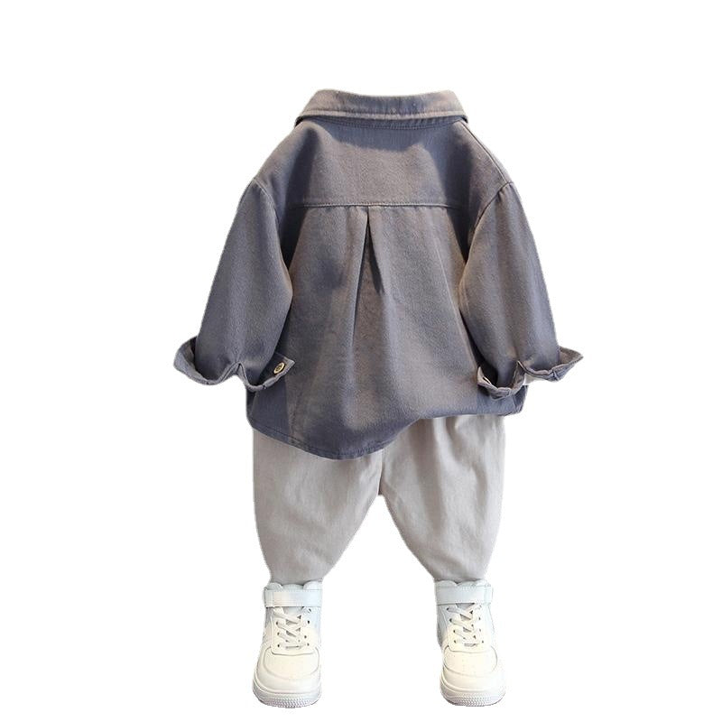 Ropa de otoño para niños, traje de nueva tendencia, ropa de estilo occidental para bebés, ropa para niños, primavera y otoño, nuevos y atractivos niños, 0,3 kg 