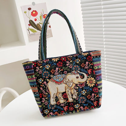 double sided embroidery printed bag