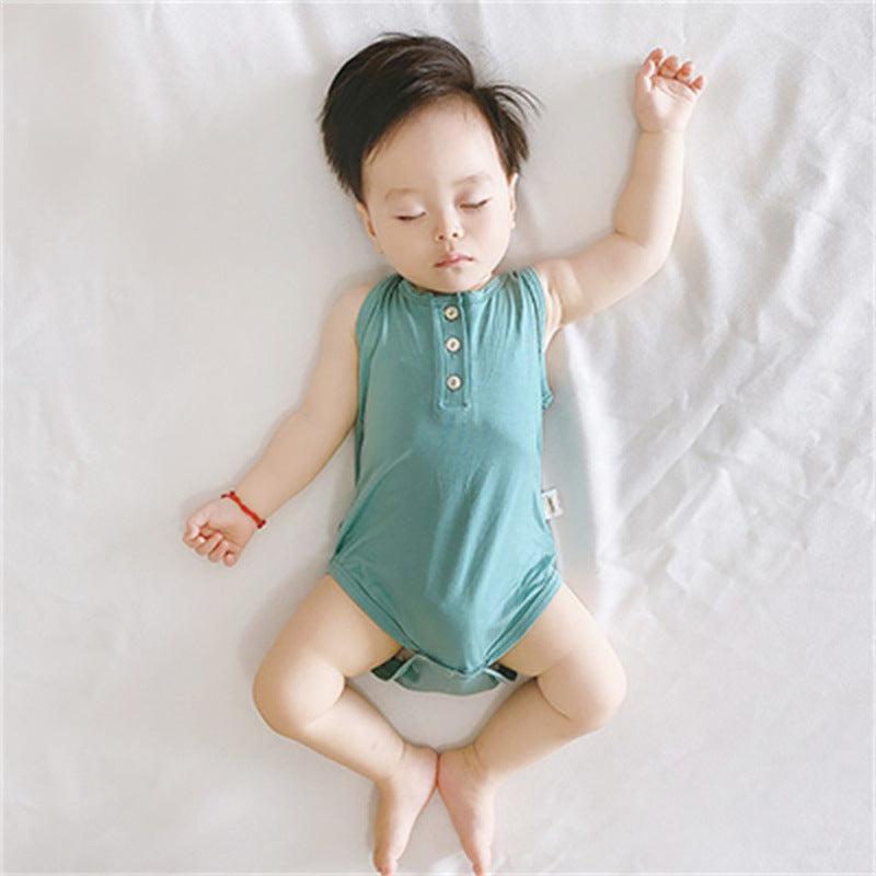 Baby set, summer thin air conditioned suit, high waist belly protection, short sleeve middle pants, pajamas, modal baby boy, summer dress, women, 0.2kg