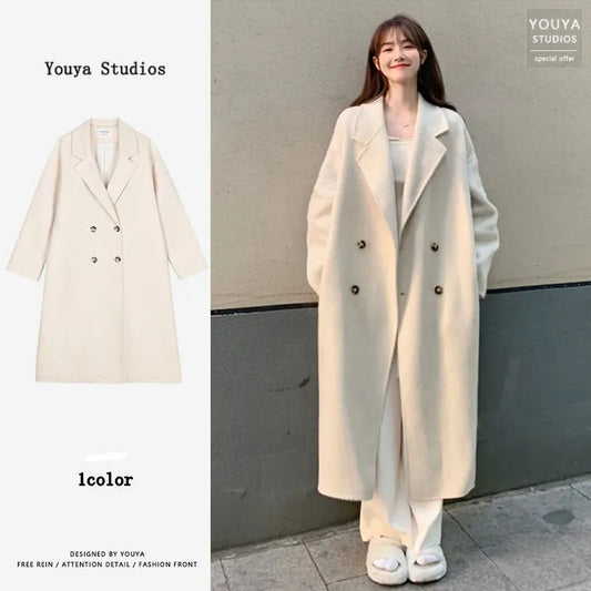 A woolen coat women's autumn and winter new woolen coat versatile small man explosion Hepburn style Korean tide