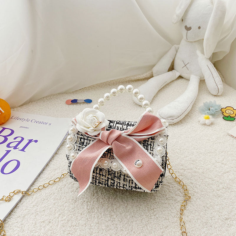 Princess, Fragrance, Chain Bag, Baby, Pearl Accessories, Hand Bag, Cute Bow Girl, Shoulder Bag