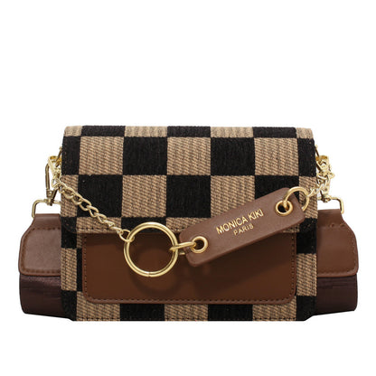 Checkerboard shoulder crossbody bag for women 0.47KG