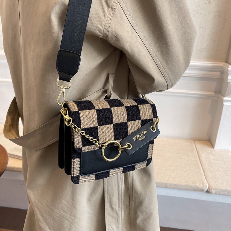 Checkerboard shoulder crossbody bag for women 0.47KG