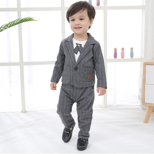 Cross border children's clothing wholesale new British gentlemen three piece set for boys, baby spring and autumn long sleeved children's clothing 0.4kg