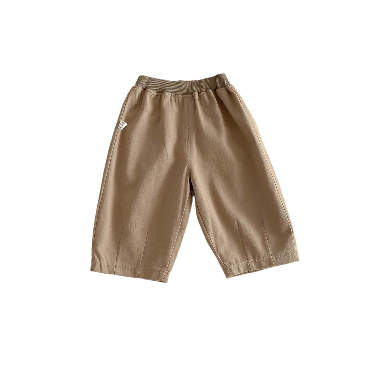 Pantalones casuales de color sólido para primavera/verano para niños, pantalones anchos de algodón tejido para bebés, pantalones de edición coreana para niños y niñas, pantalones para salir con entrepierna abierta 