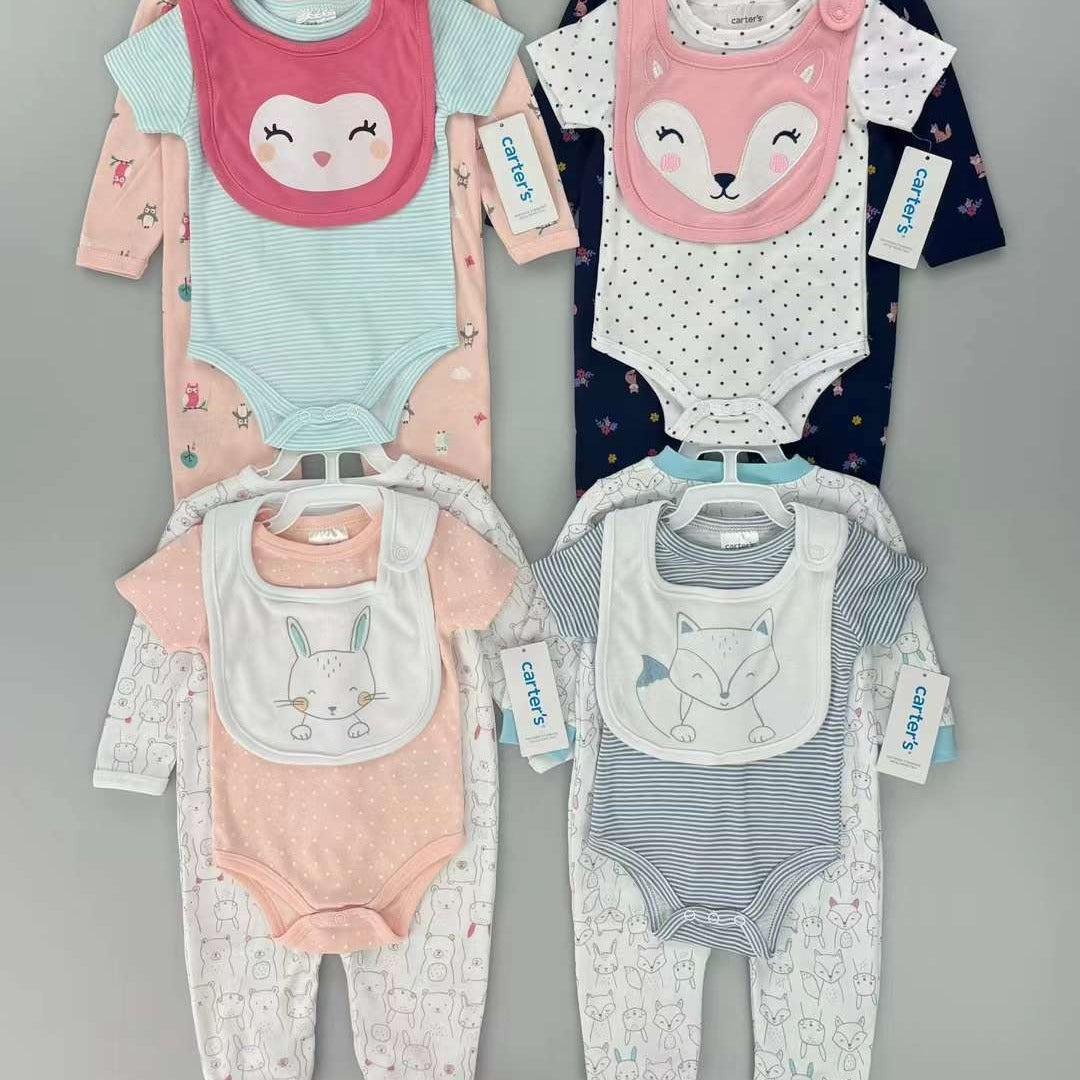 Baby suits, onesies, cross-border exports, 3 sets of wholesale children's clothes, Ha clothes, onesies, boys and girls