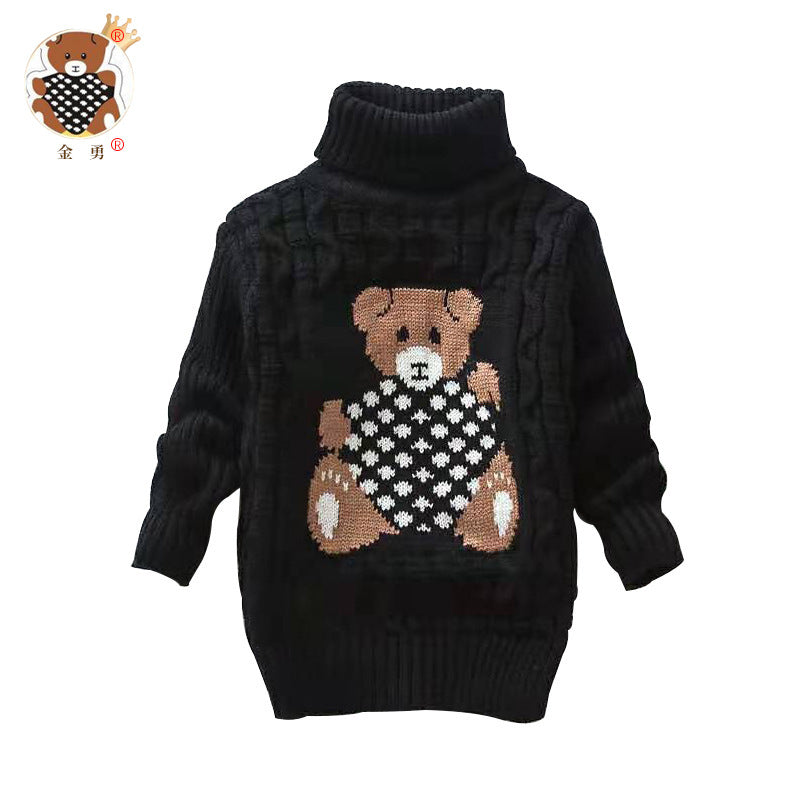 A turtleneck one piece hair [Jin Yong] children's sweater knitted wool bottoming shirt cartoon boys and girls clothing small