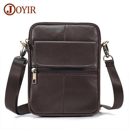 A Cross-border trend leather messenger bag men's vertical square messenger bag high-end men's single shoulder satchel men's