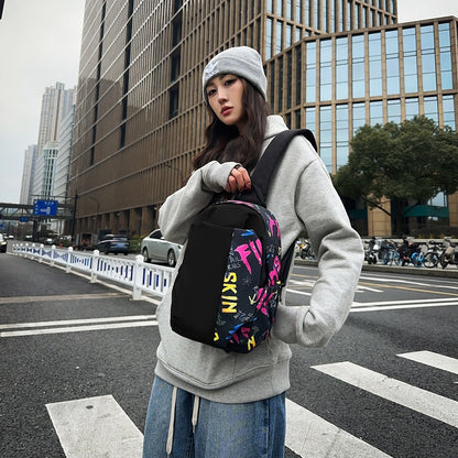 A graffiti breast bag men's niche design sense trendy cool sports messenger bag trendy brand versatile student travel shoulder backpack women