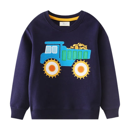 A Autumn new boys sweater European and American style medium and small children's excavator boys sweater children's tops distribution