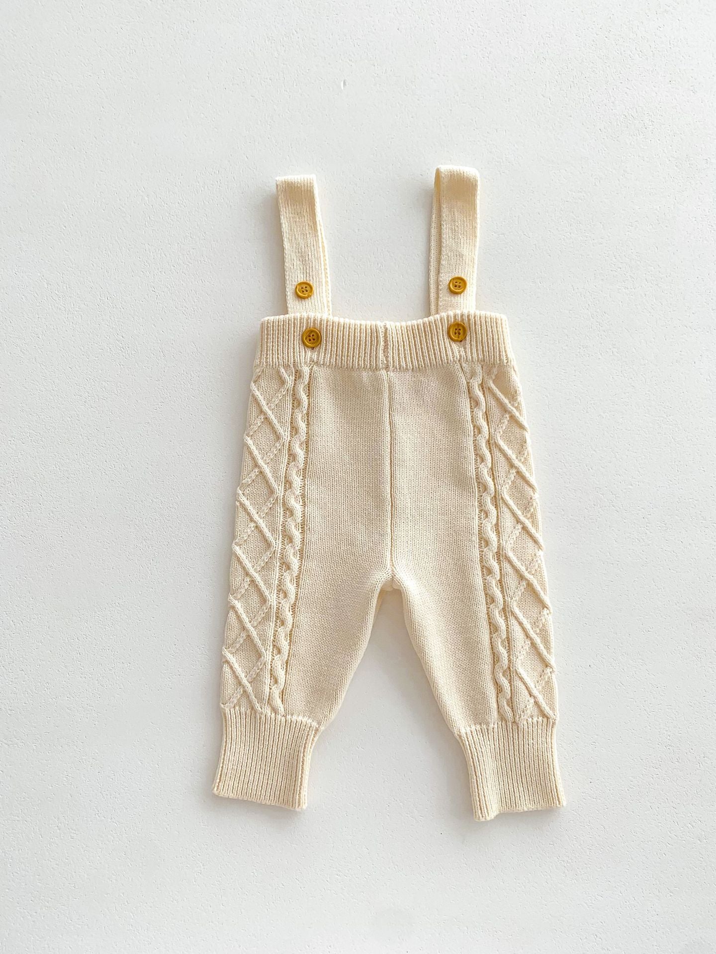 A baby Korean version autumn and winter new twist knitted overalls set boys and girls pullover sweater jumpsuit