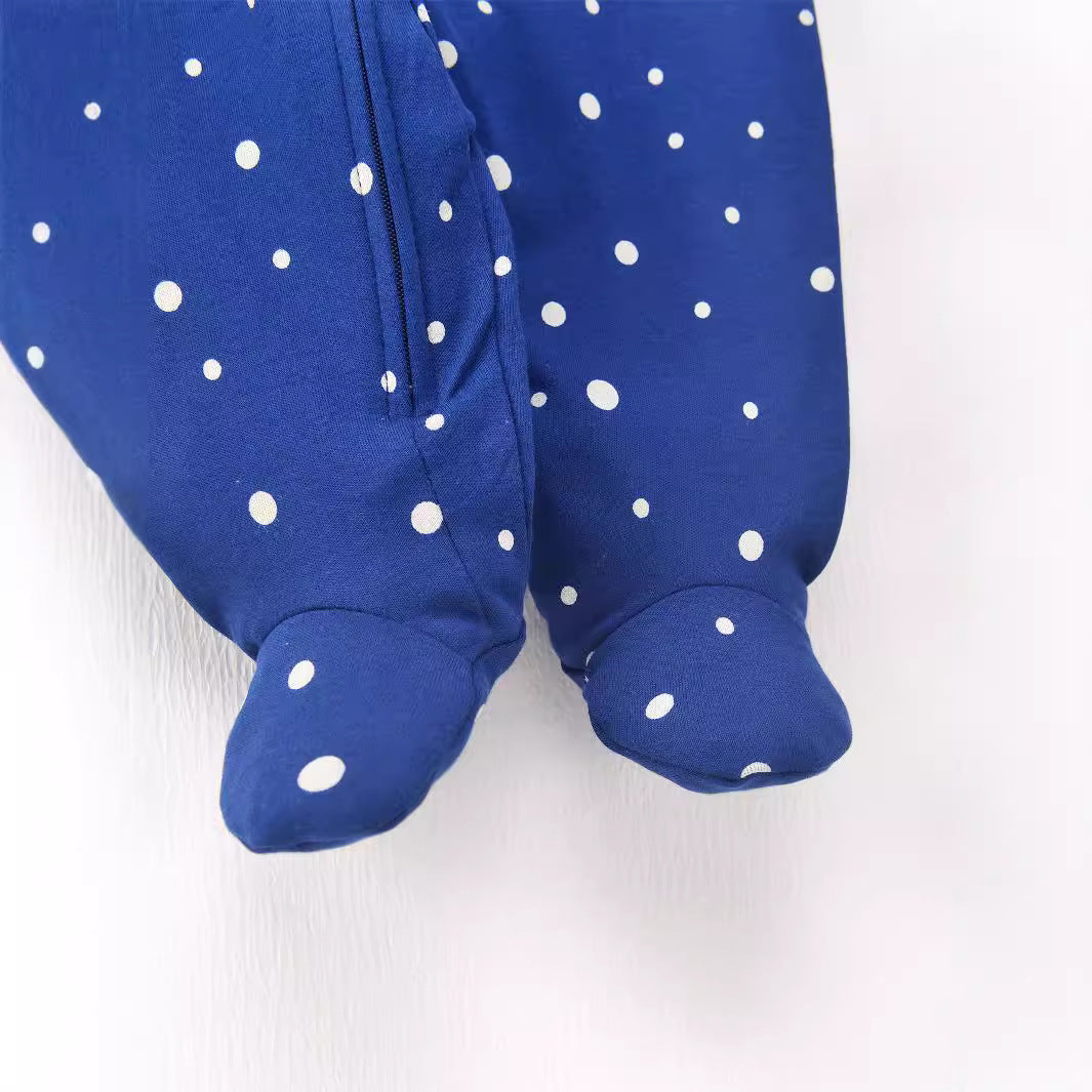 A Foreign trade baby foot-wrapped onesie long-sleeved cotton thin baby four-season air-conditioned clothing pajamas and socks climbing clothing