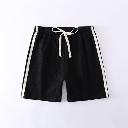 Pantalones cortos para niños, de algodón puro, estilo fino de verano, pantalones deportivos y de ocio de cinco puntos para niños, pantalones cortos para niñas y bebés. 