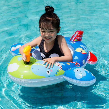 A internet celebrity with water gun airplane seat circle, children's swimming circle, cute cartoon baby water seat circle, inflatable swimming circle