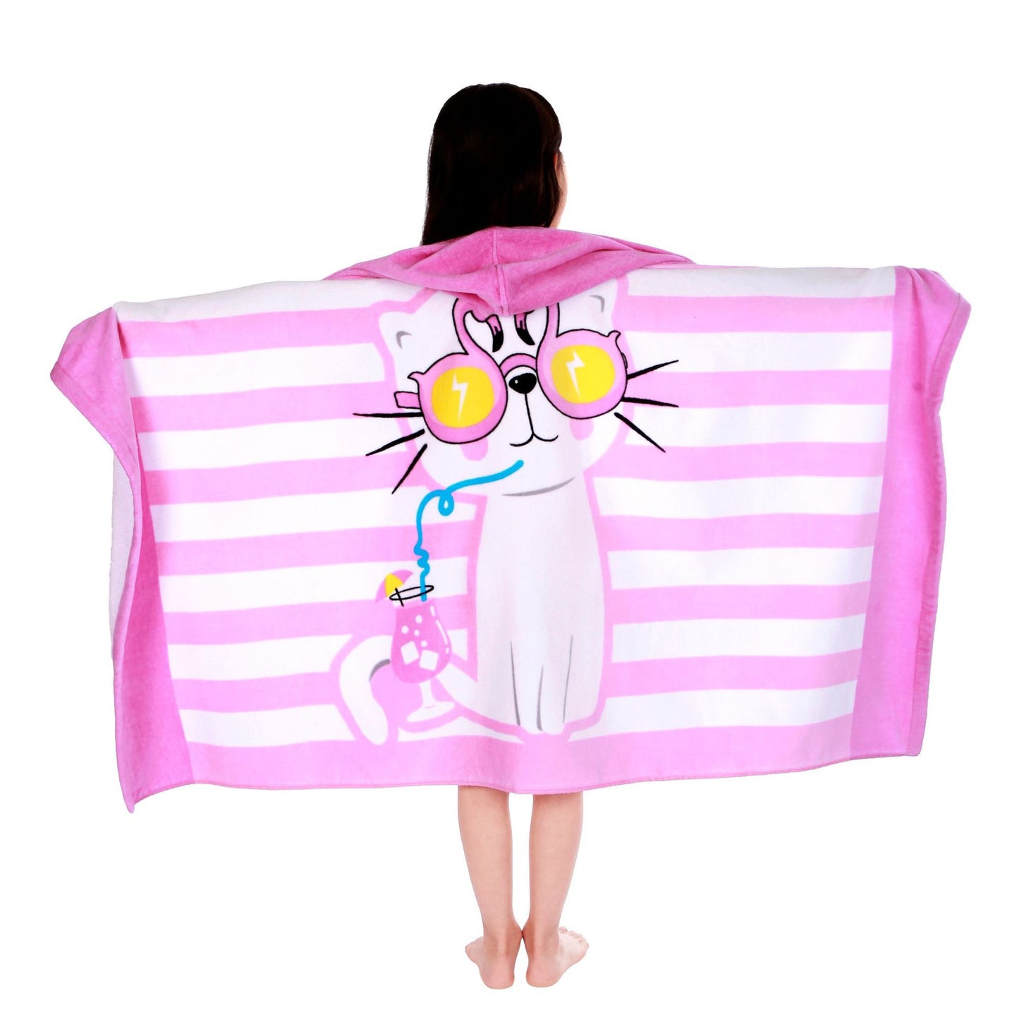 A mazon cartoon beach towel, European and American sizes, children can wear bath towels in the bathroom, pure cotton hooded bath towel bathrobe, 100% COTTON 0.4KG