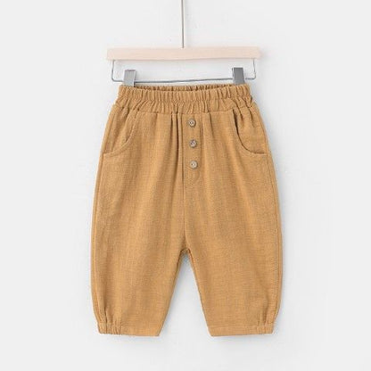 Pantalones cortos para niños 2023 nueva ropa de verano para niños pequeños y bebés en verano pantalones cortos de algodón y lino para niños pequeños y pantalones casuales extranjeros 