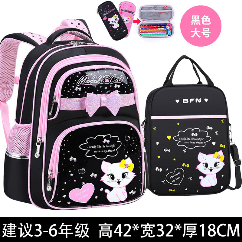 A Korean version backpack for elementary school students, grades 1-3, 4, and 6. 5. Children's backpack, cute girls aged 6-12, backpack