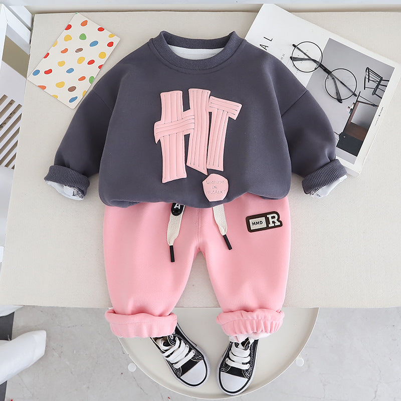 A children's sweater set boys' spring new foreign style fashionable boys' baby spring and autumn children's spring two-piece set