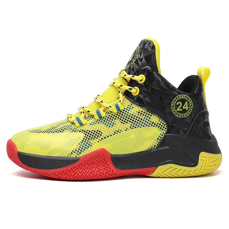 Children's basketball shoes, boys' mesh breathable sports shoes, medium and large children's training trendy children's shoes