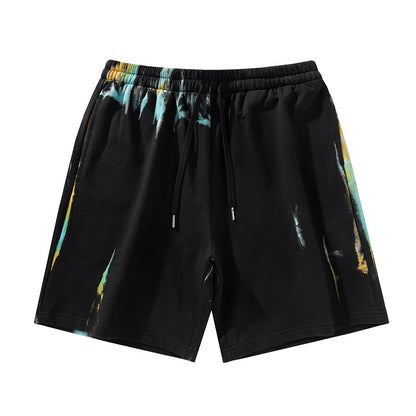 A summer new gradient tie-dye shorts for men and women loose ins hip-hop casual beach couple pants