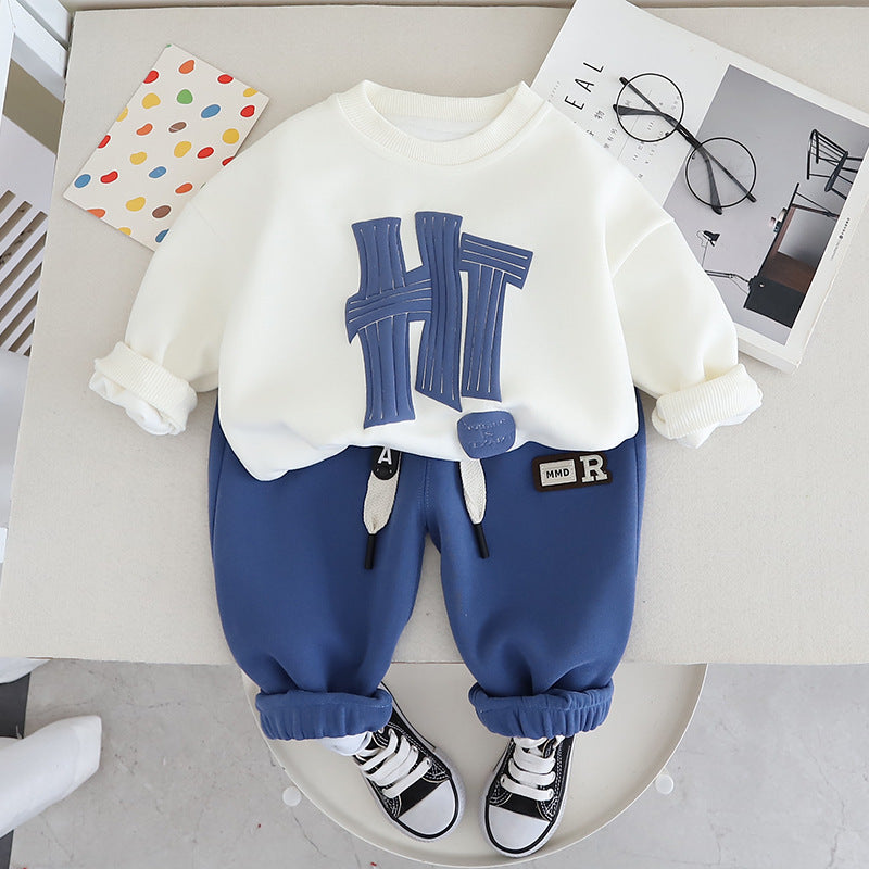 A children's sweater set boys' spring new foreign style fashionable boys' baby spring and autumn children's spring two-piece set