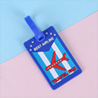 A cartoon boarding PVC luggage tags wholesale creative cartoon airplane luggage hang tags silicone luggage boarding tags