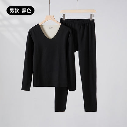 A autumn and winter silk wool thermal underwear female couple German velvet heating thickened primer long johns set wholesale