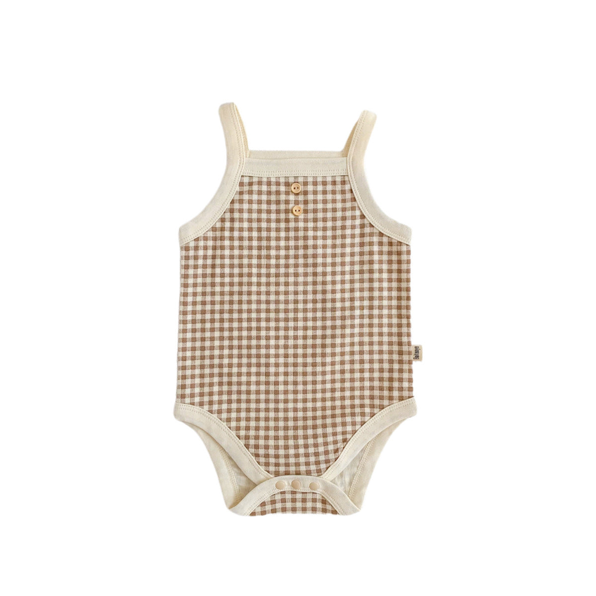 A baby summer camisole, fart jacket, ins, baby sleeveless, soft plaid hayi, one-piece climbing suit