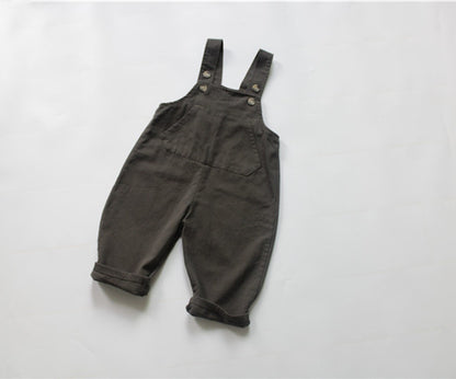 Pantalones para niños de primavera y otoño, edición coreana, pantalones con pechera para niños, mono deportivo de algodón para niñas, pantalones versátiles, 0,12 kg 