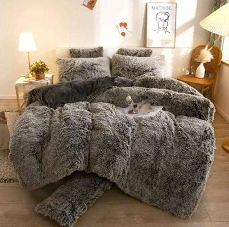 A water mink four-piece set plush crystal plush quilt cover Amazon cross-border foreign trade three or four-piece set manufacturer wholesale