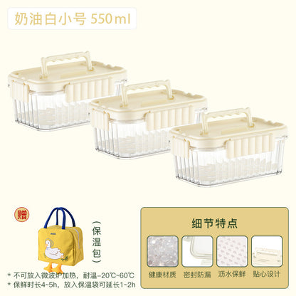 A summer mobile small refrigerator fresh-keeping box for fruit outings, elementary school student bento box with built-in ice box, cold food box