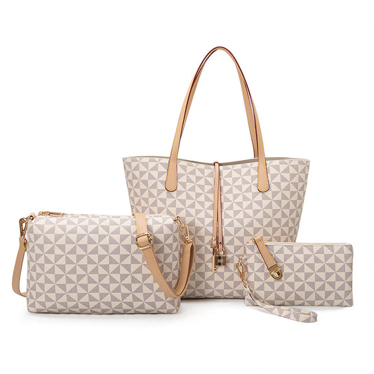 A Women's Bag Set, Handbag, Three-Piece Set, Mother and Son Bag, New Large-capacity Printed Handbag, Three-in-One Combination Shoulder