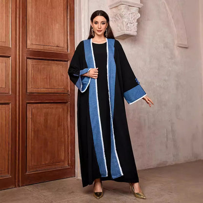 Women's Cardigan Robe Elegant Contrasting Tassel Dress Middle East Muslim Dubai Arab