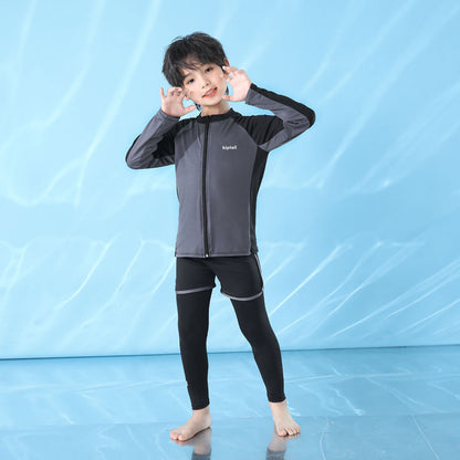 Traje de baño para niños, traje de baño para niños, traje de baño para niñas de secundaria, traje de baño de protección solar de manga larga para padres e hijos, traje de buceo de secado rápido, traje de surf 0,33 KG 