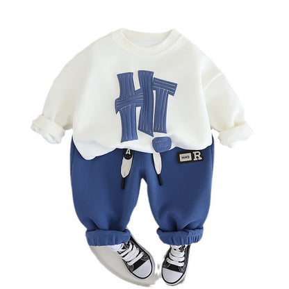 A children's sweater set boys' spring new foreign style fashionable boys' baby spring and autumn children's spring two-piece set