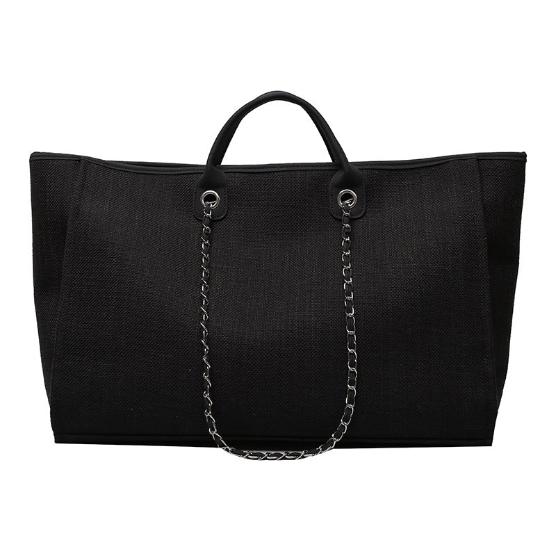 Bolso de mano para mujer, de gran capacidad, portátil, con cadena cruzada, 0,8 kg 