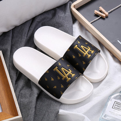 A home slippers indoor anti-slip sandals summer wear casual wear-resistant slippers couple fashion trend female drag.