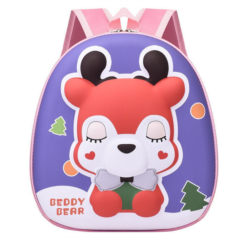 Mochila infantil de dibujos animados en 3D tridimensional, nueva mochila pequeña para clase de jardín de infantes, mochila de cáscara de huevo de dinosaurio linda de moda 