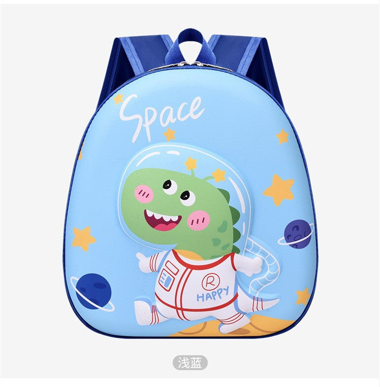 Mochila infantil de dibujos animados en 3D tridimensional, nueva mochila pequeña para clase de jardín de infantes, mochila de cáscara de huevo de dinosaurio linda de moda 