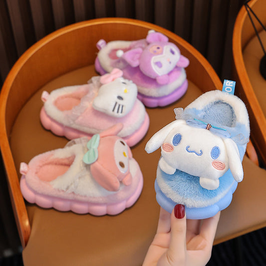 A new autumn and winter children's cotton slippers boys and girls indoor cute cartoon girls slippers infant baby cotton mop