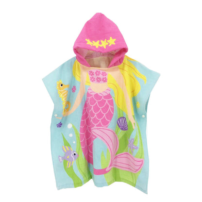 A children's bathrobe in stock, Amazon's best-selling European and American cartoon wearable shower towel, extended pure cotton hooded cape  100% cotton 0.34kg