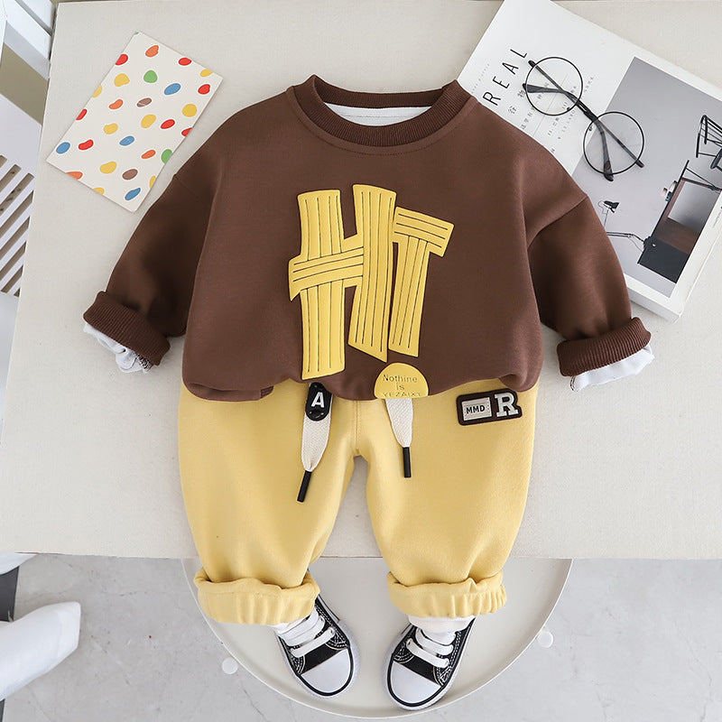 A children's sweater set boys' spring new foreign style fashionable boys' baby spring and autumn children's spring two-piece set