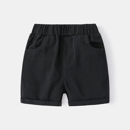 A 2023 Summer Boys' Casual Shorts Comfortable Cotton and Hemp Children's Capris British Cotton Mid Rise Casual Pants