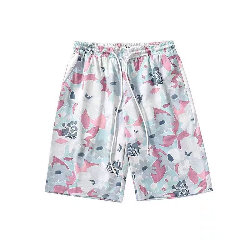 A Beach Pants Men's Summer Thin Quick-Drying Can Be Worn Out of the Water, Trendy Trendy Brand Loose Seaside Vacation Flower Shorts 0.15KG