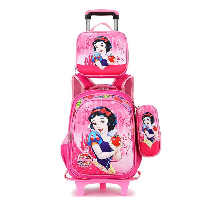 A foreign trade elementary school student backpack for boys and girls in grades 3-5, backpack for lunch, three piece cartoon children's bag set