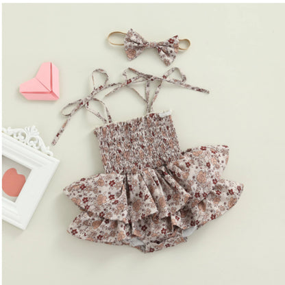 Falda princesa Ha para niña, mono plisado con tirantes florales para bebé de verano, falda con pedos para recién nacido, vestido para gatear, 0,12 kg 