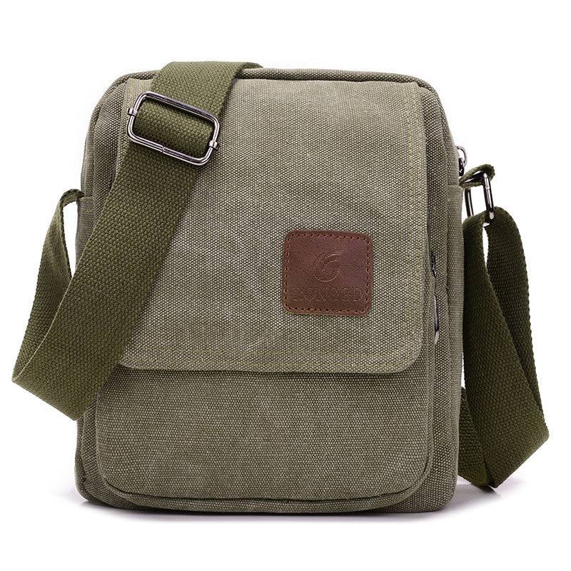 A men's bag messenger bag premium canvas bag business commuter retro small square bag casual fashion men's shoulder bag