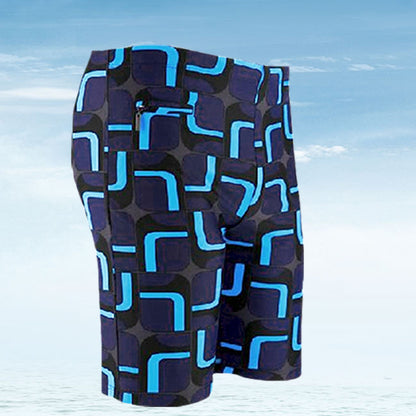 Diseño de bolsillo trasero de moda para bañadores de ángulo plano para hombres europeos y estadounidenses, transpirables y de secado rápido para pantalones de playa de comercio exterior, nueva fábrica buena 0,2 KG 